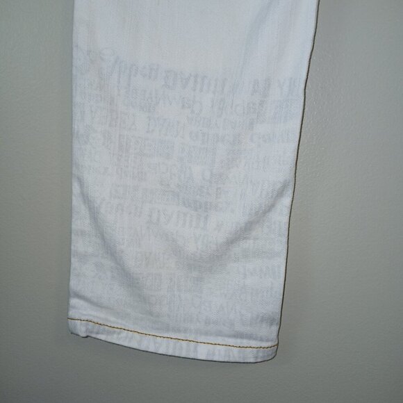 ABBEY DAWN STAR POCKET EMO SKATE JEAN, CREAM COLOR, SIZE 11 - Picture 7 of 8